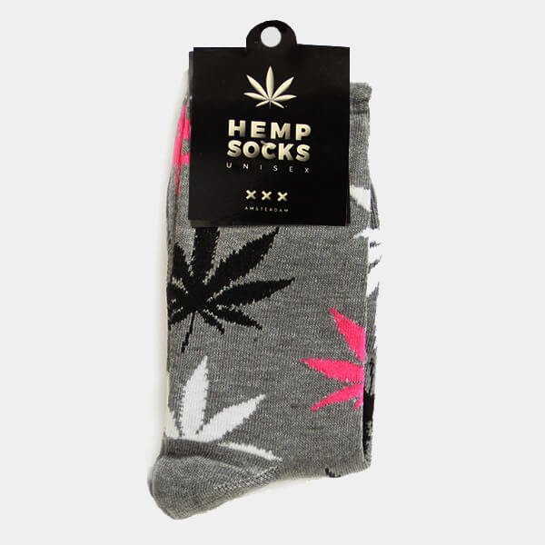 Cannabis socks unisex grey color