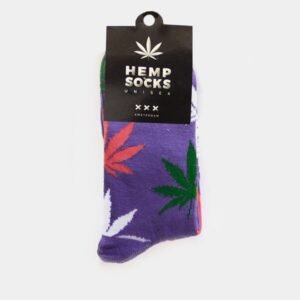 Cannabis socks unisex purple color