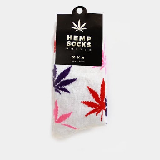 Cannabis socks unisex white color