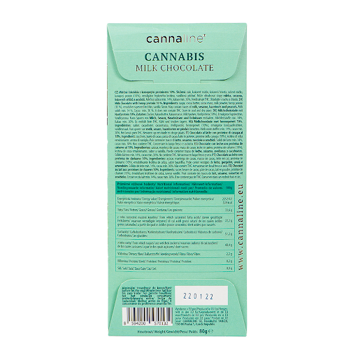 Cannaline Cannabis Milk Chocolate THC Free