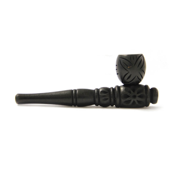 Hand crafted wood black pipe 5 inches
