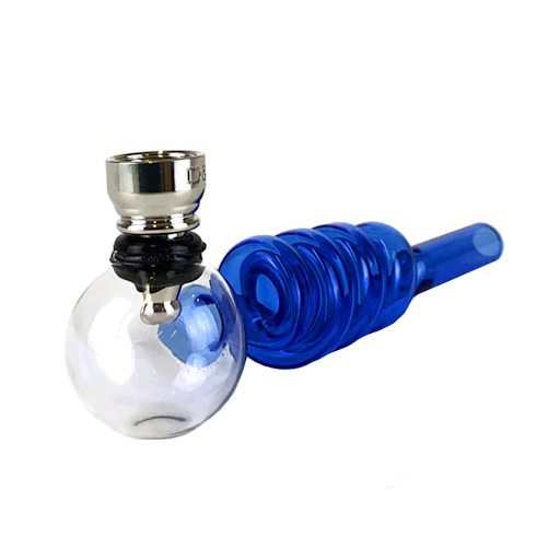 Twisted Glass Tobacco Pipe Mixed Colors Blue