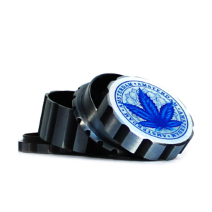 CANADIAN WEED LEAVES SILVER METAL MAGNETIC GRINDER MIX 55MM-4 PARTS Blue